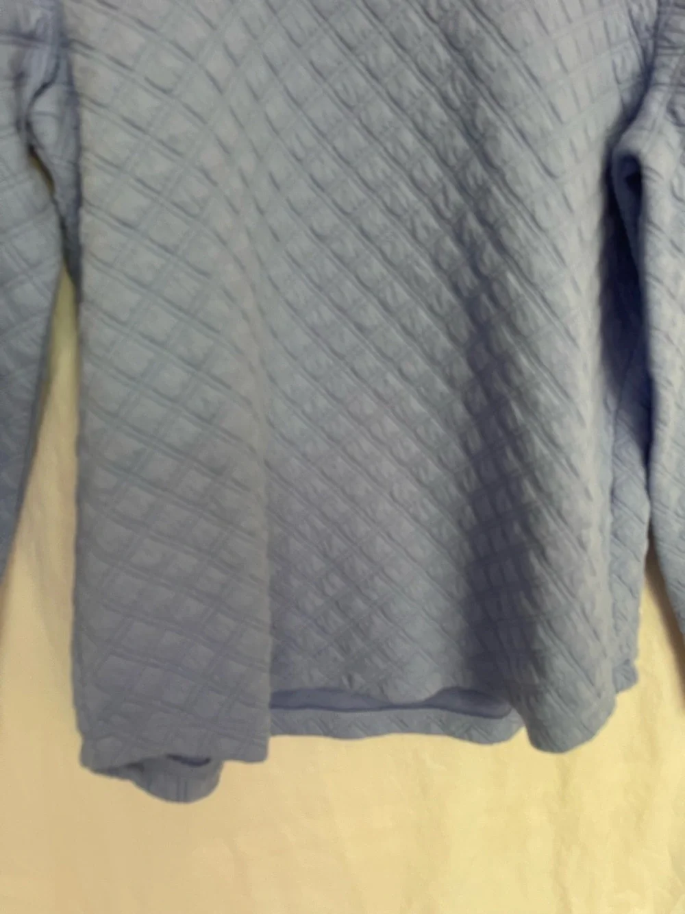 J. Crew Quilted Mockneck Pullover Periwinkle Diamond Knit Sweatshirt Size XS